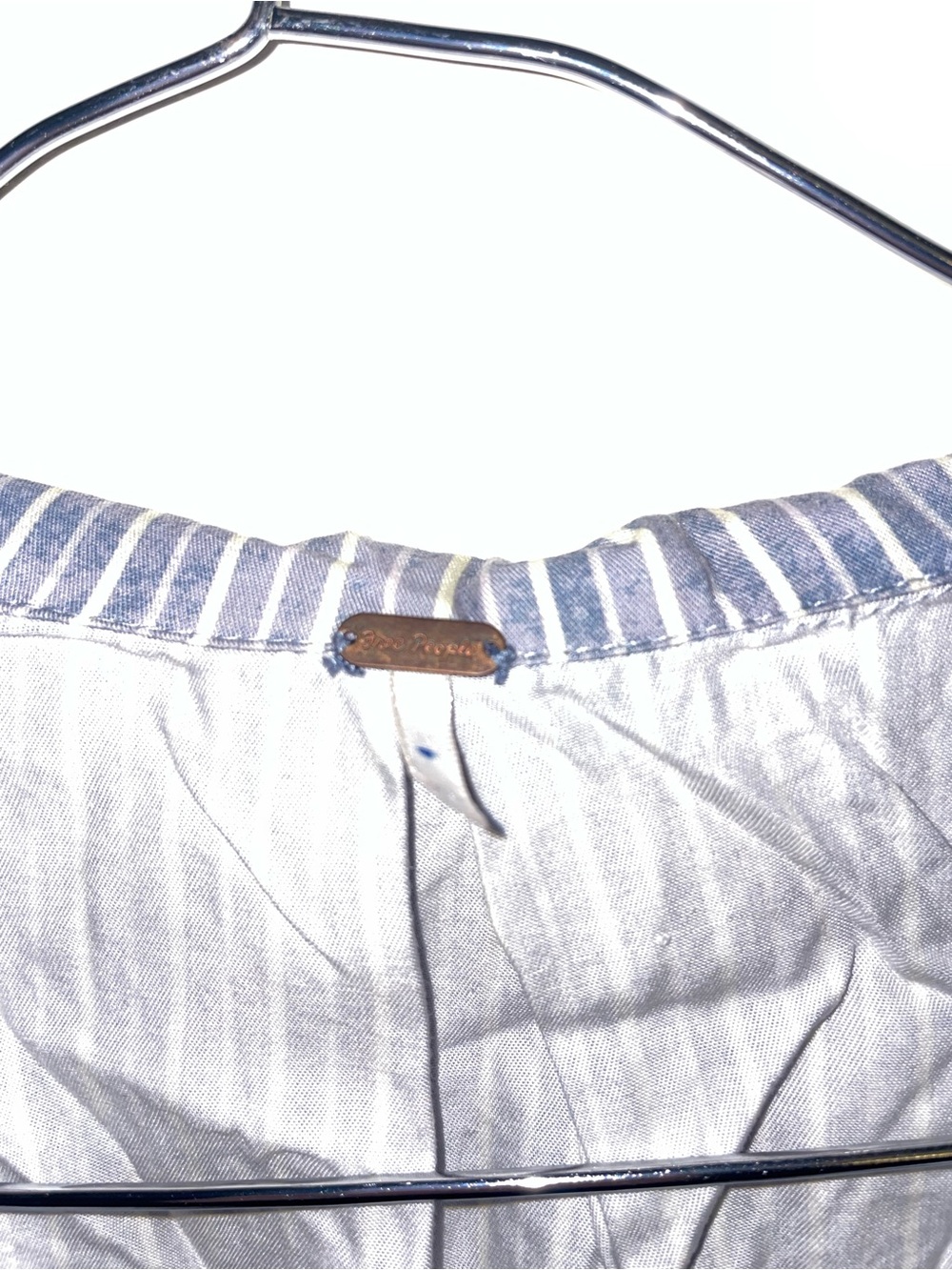 Free People Blue Striped Lace-Trim Sleeveless Top - Picture 2 of 4